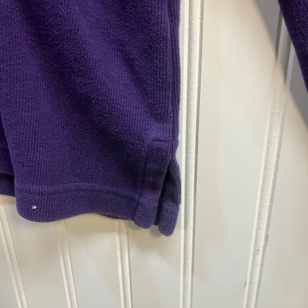 Polo‎ Ralph Lauren Mens XL Purple Cotton Quarter Zip Pullover Sweater Green Logo
